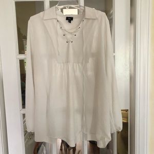 Missimo lace up white tunic